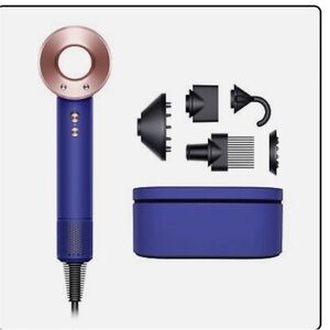 Dyson Supersonic hair dryer vinca blue / rose gold.  New with accessories.